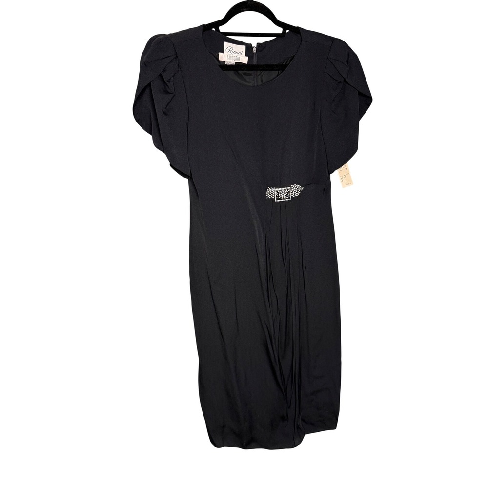 NWT Vintage 80s Rimini I. Magnin black dress Deadstock prom dress
